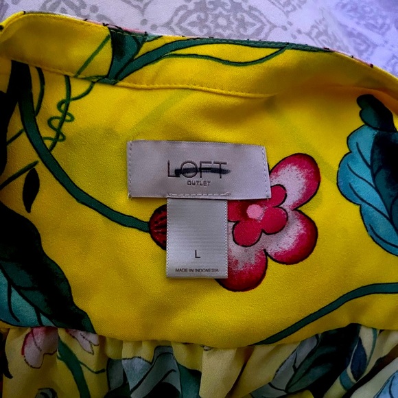 Loft Yellow Floral Midi Dress - Picture 5 of 5